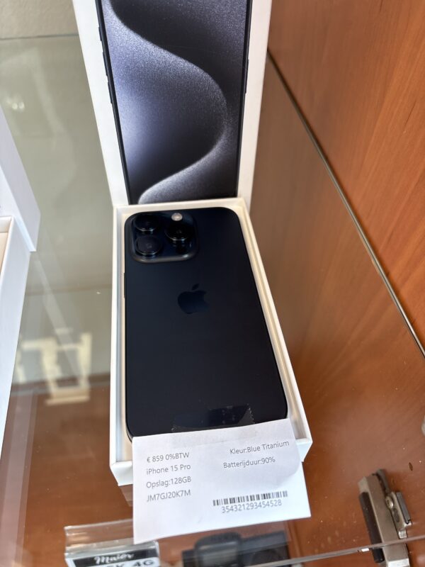 Refurbished iPhone 15 Pro 128GB Zwart - Image 2